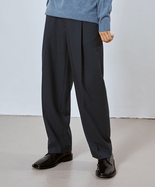 [밈더워드로브] SAGE Wool Blended Muobi Pants_Blue Grey (Set-up)