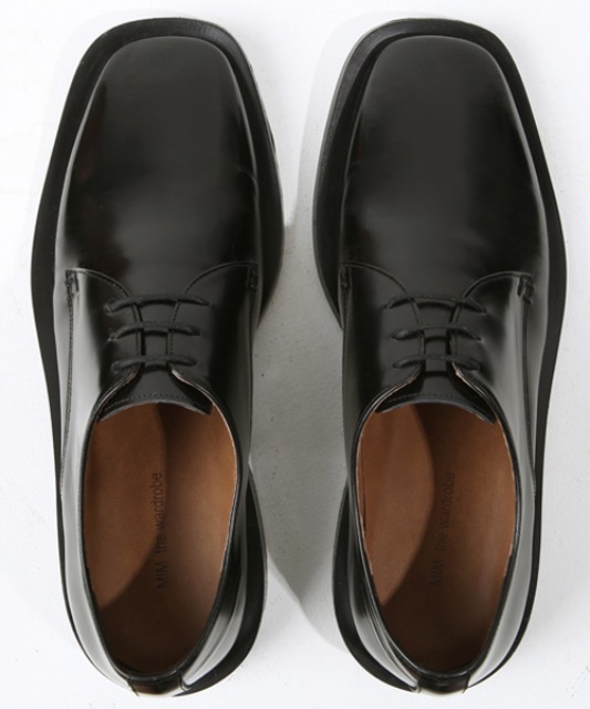 [밈더워드로브] MINIMAL Leather Wide-Sole Derby Shoes