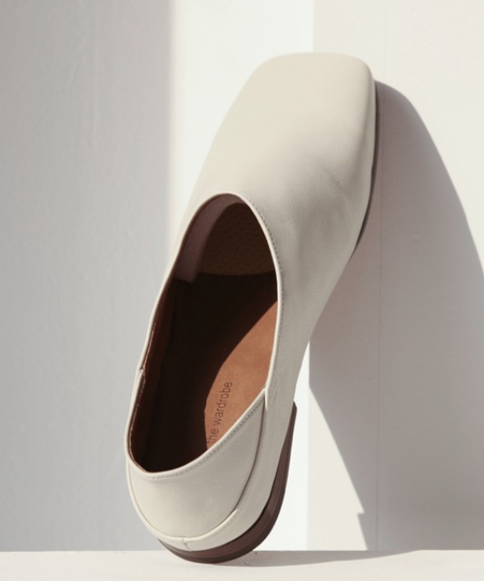 [밈더워드로브] MINIMAL Italy Leather Fold-Back Loafers_Cream
