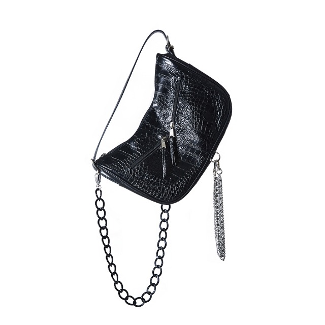 [이우가마카라스] Triple Chained Alligator Leather Bag