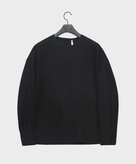 [노이어] 울 실크 오버핏 럭스 튜닉 셔츠 (블랙)