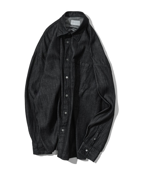 [인템포무드] Wild Denim Oversize Shirt_Black