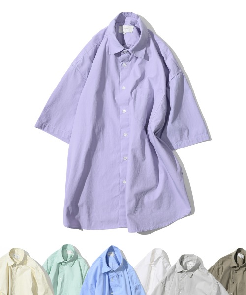 [인템포무드] Cotton-Blend Half Shirt : 7color