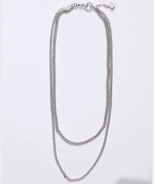 [알렌느] SILVER pearl layered necklace(PA012)