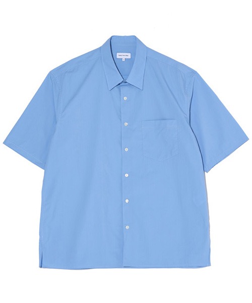 [스테디에브리웨어] Relaxed Half Sleeved Daily Shirts (Sax Blue)