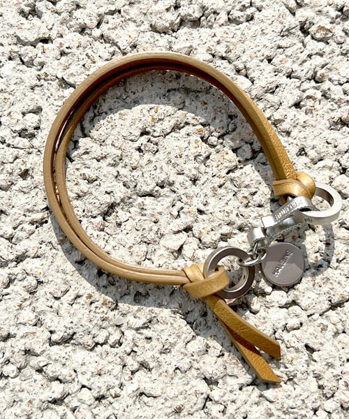 [알렌느] TANBEIGE leather metal mix bracelet(PA023)