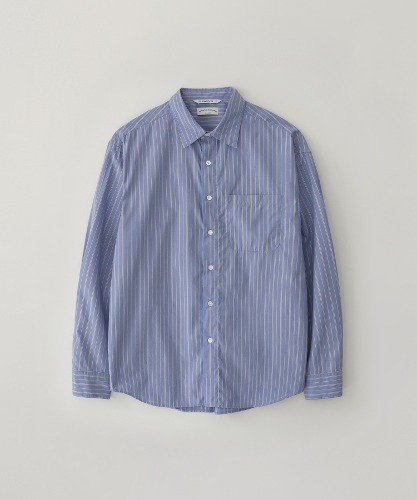 [블랭크룸] 스트라이프 셔츠 (KUWAMURA fabric)_JASPER BLUE